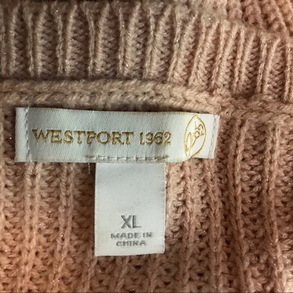 WESTPORT Pullover VNeck Sweater Braid Detail Sz XL - Picture 4 of 6